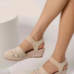 Sandales Femmes Talon compensé Espadrilles Bout fermé Slingbac