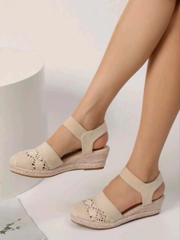 Sandales Femmes Talon compensé Espadrilles Bout fermé Slingbac