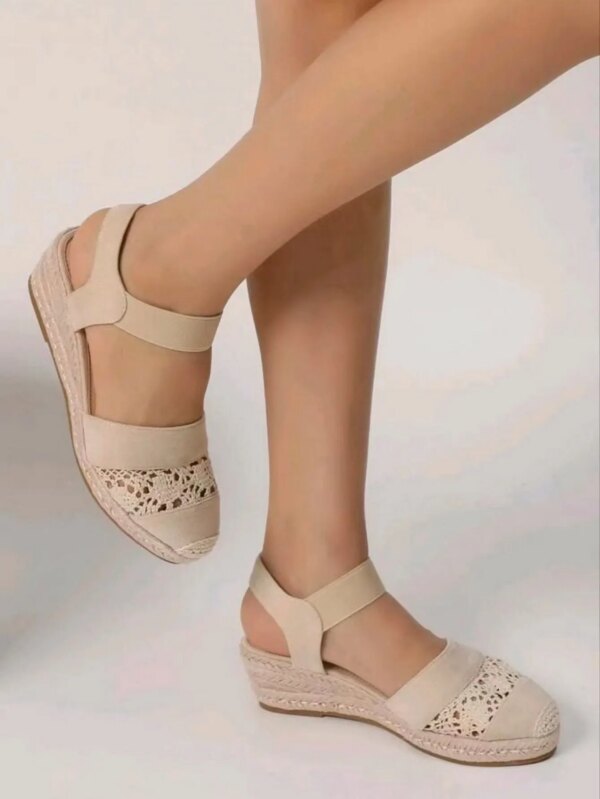 Sandales Femmes Talon compensé Espadrilles Bout fermé Slingbac