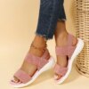 Sandales de sport décontractées en maille pour femmes, chaussures plates tissées volantes