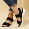 Sandales de sport décontractées en maille pour femmes, chaussures plates tissées volantes