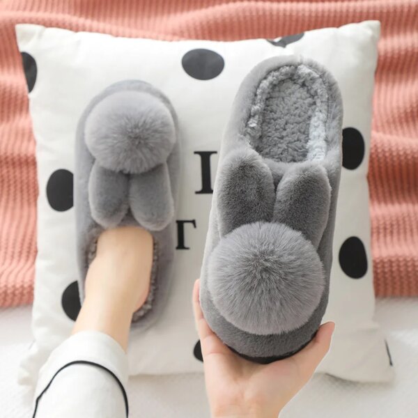 pantoufle femme de maison imperméables pour hommes et femmes, chaussures en fourrure