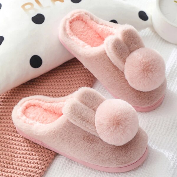 pantoufle femme de maison imperméables pour hommes et femmes, chaussures en fourrure