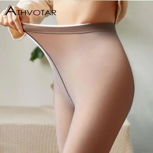 collant d'hiver pour femmes, sans couture, Sexy, Push Up, épais, faux, translucide