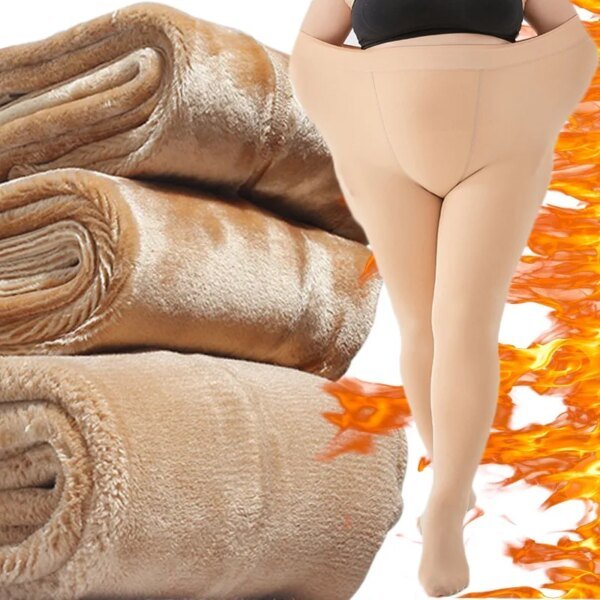 collant polaire Leggings élastiques taille haute en peluche pour femmes, bas épais en velours