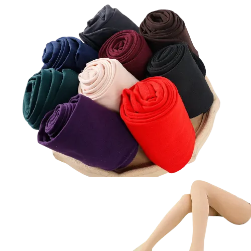Collant polaire thermique en velours pour femme – Effet slim