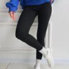 collant polaire Pantalon skinny en coton thermique pour femme avec sourire