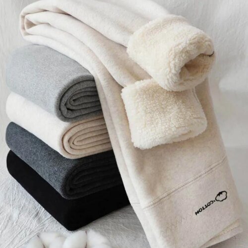 Collant polaire effet pantalon skinny – Chaleur coton thermique