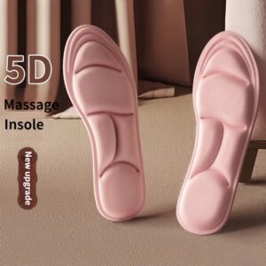 Semelles intérieures de sport à mémoire de forme 5D pour hommes et femmes